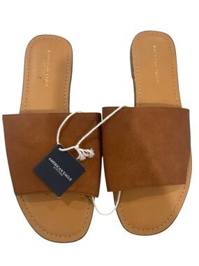American Eagle Outfitters Tan/Brown Suede Slide Sandals